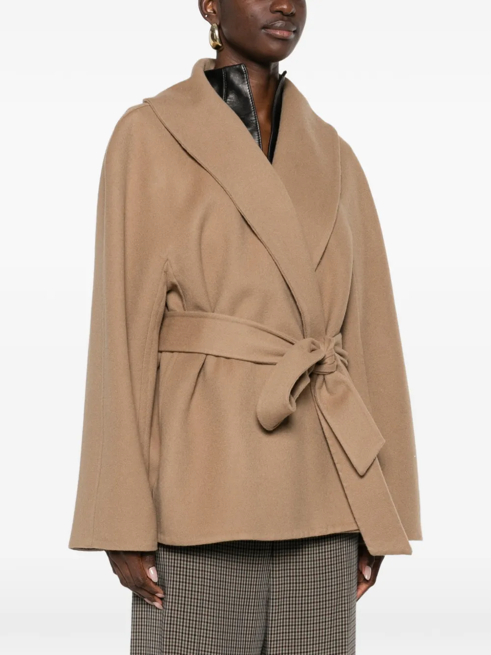  Balenciaga Shawl Belted Jacket - Neutrals 