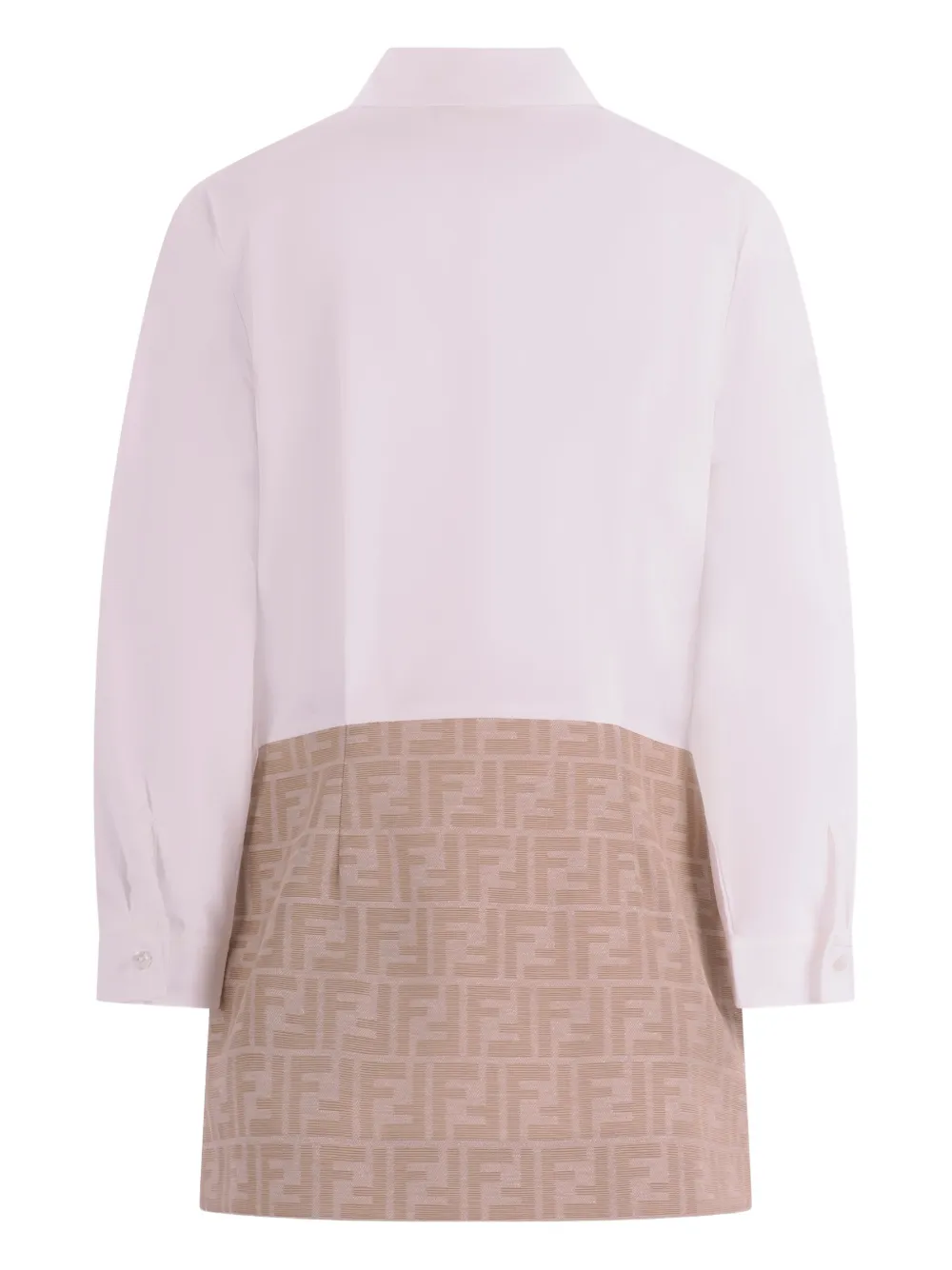 Fendi Kids Jurk met FF-patroon en lange mouwen Wit