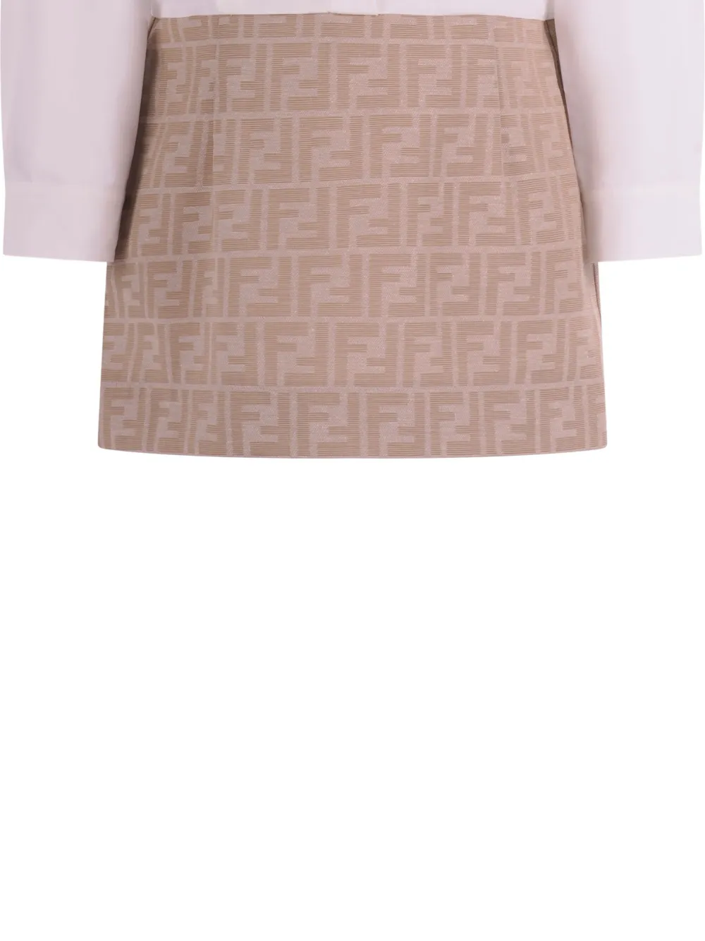 Fendi Kids Jurk met FF-patroon en lange mouwen Wit