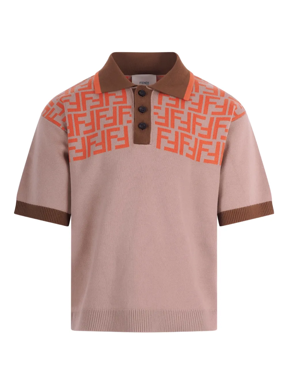 Fendi Kids FF-motif polo shirt - Nude