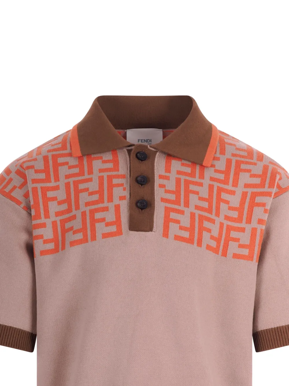 Fendi Kids Poloshirt met FF-patroon Beige