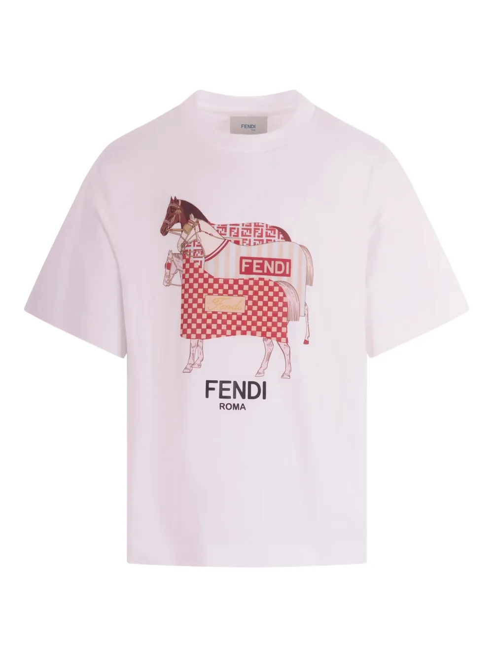 Fendi Kids Fendi Cavalli-print T-shirt - Bianco