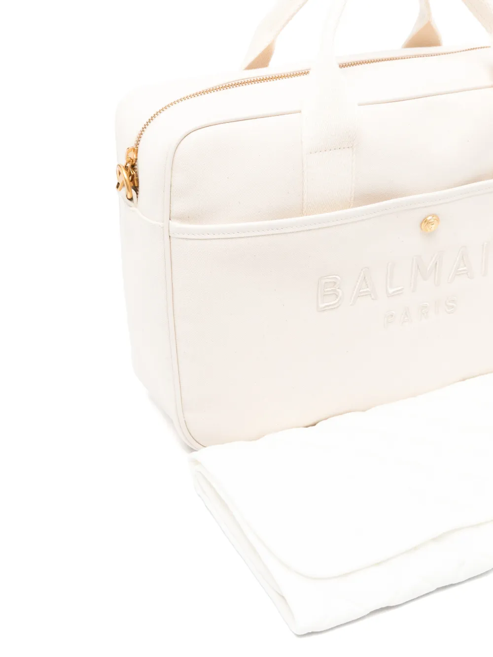  Balmain Kids Logo-embroidered Changing Bag - Neutrals 