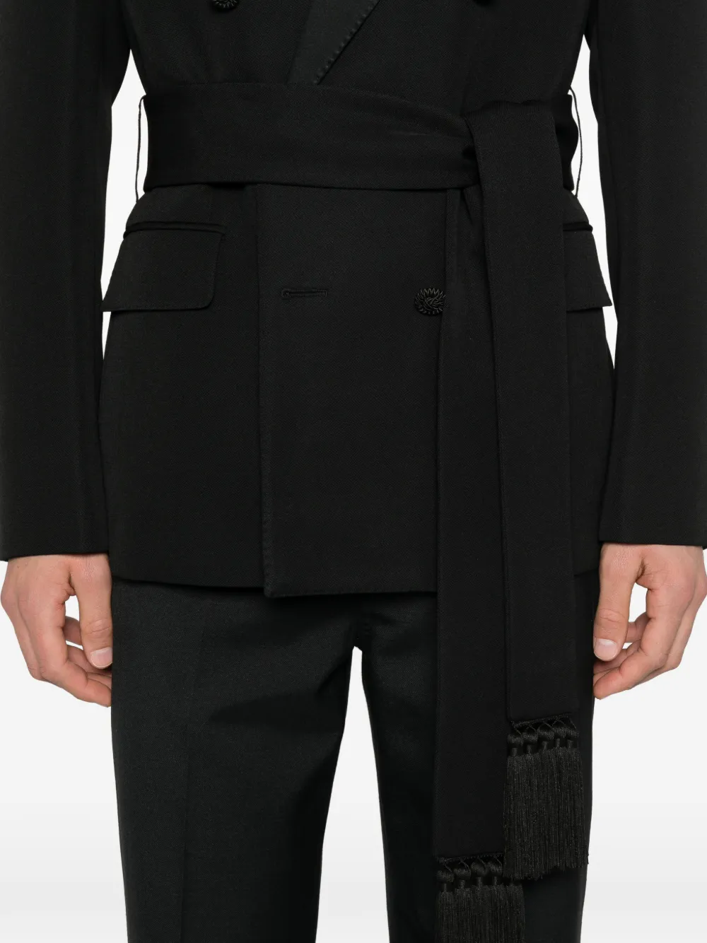 Valentino Garavani Blazer met dubbele rij knopen en kwastje Zwart