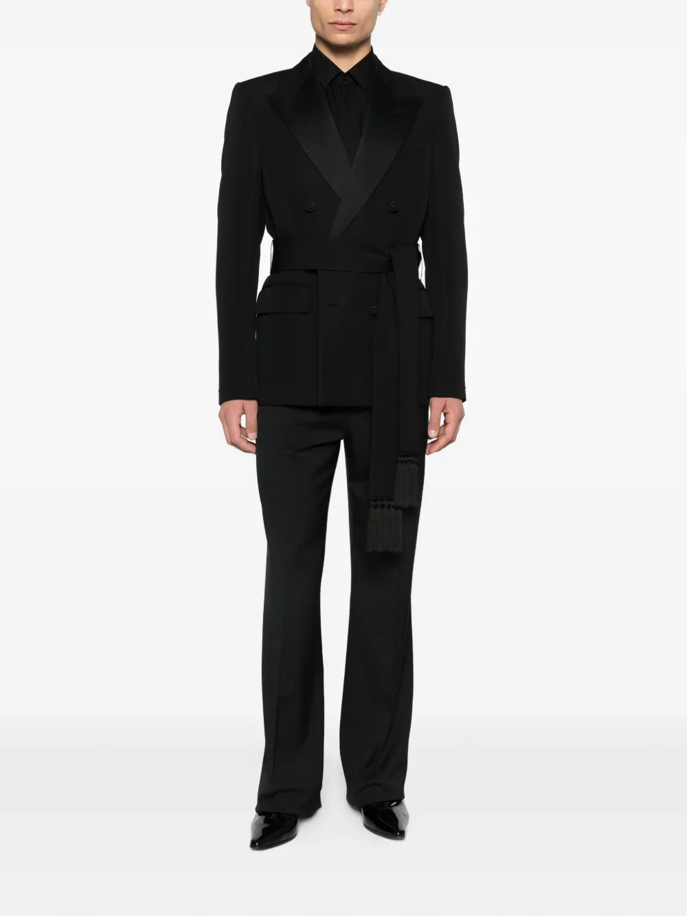 Valentino Garavani Blazer met dubbele rij knopen en kwastje Zwart