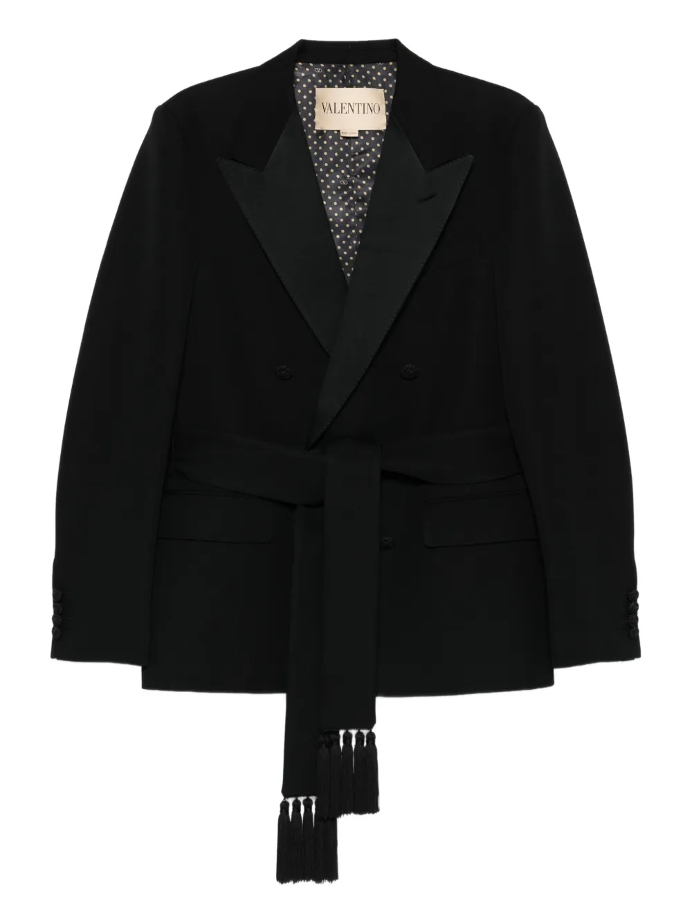 Valentino Garavani double-breasted tassel blazer - Black