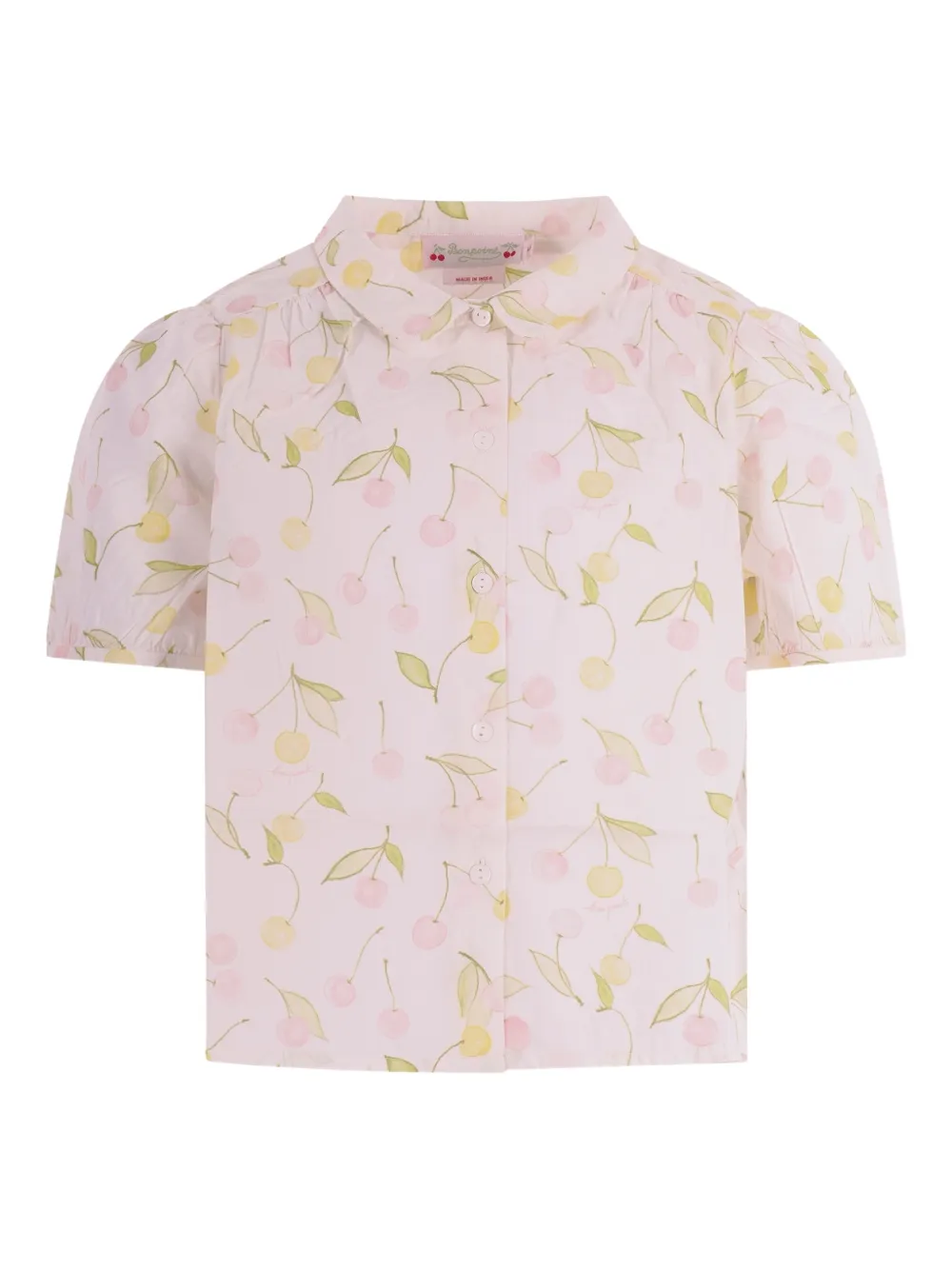Bonpoint cherry-print shirt - Nude