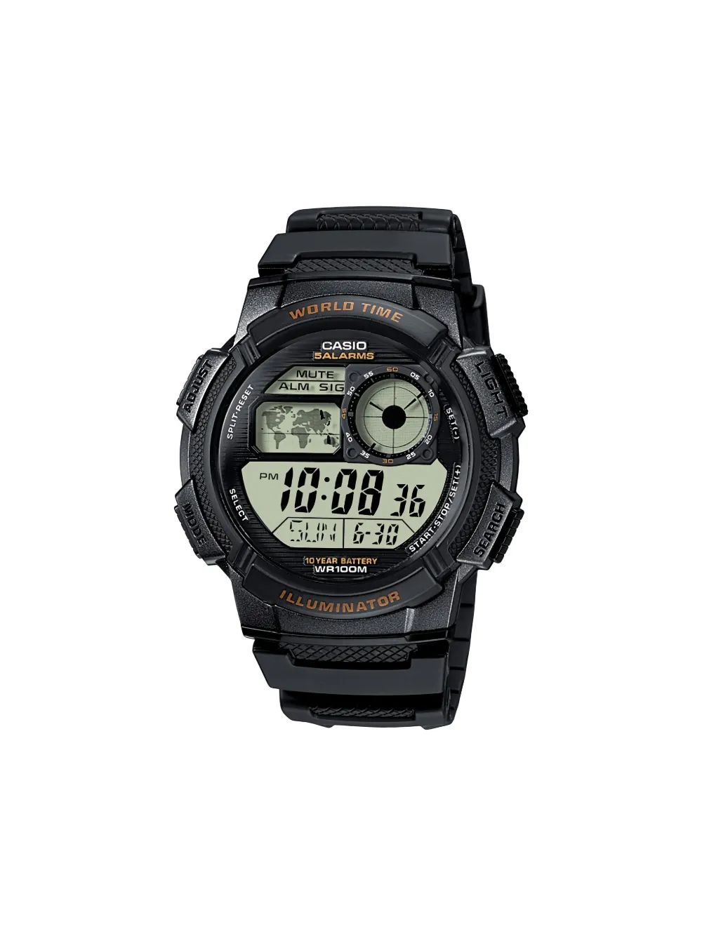 Casio digital display 48mm watch | Black | Image 1