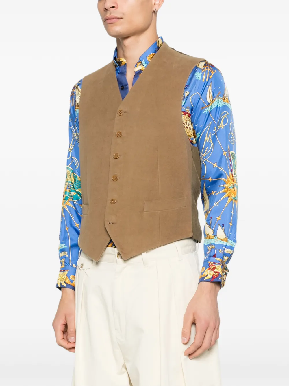  Romeo Gigli Pre-owned 2000-2001 Two-tone Waistcoat - Neutrals 