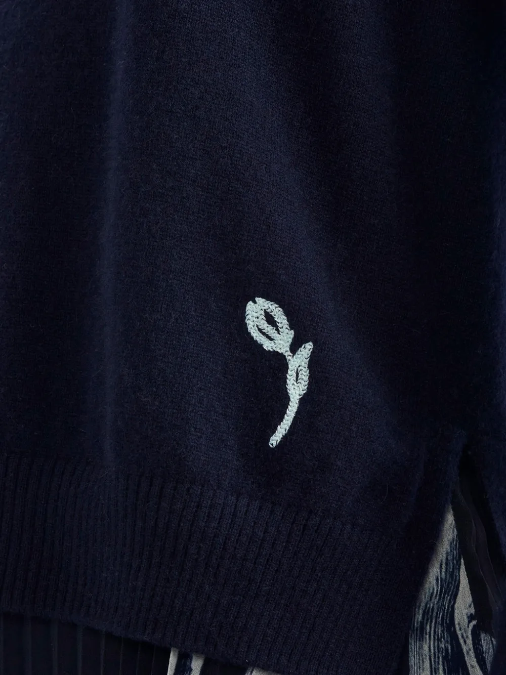 ERDEM Sweater met borduurwerk en ronde hals Blauw