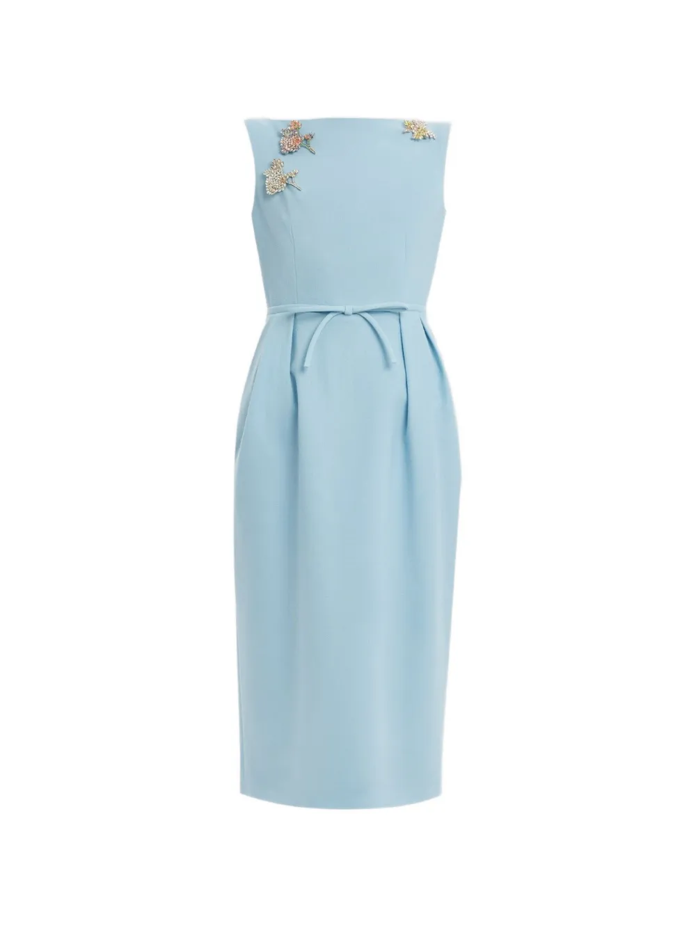 ERDEM floral-brooches pencil dress - Blu