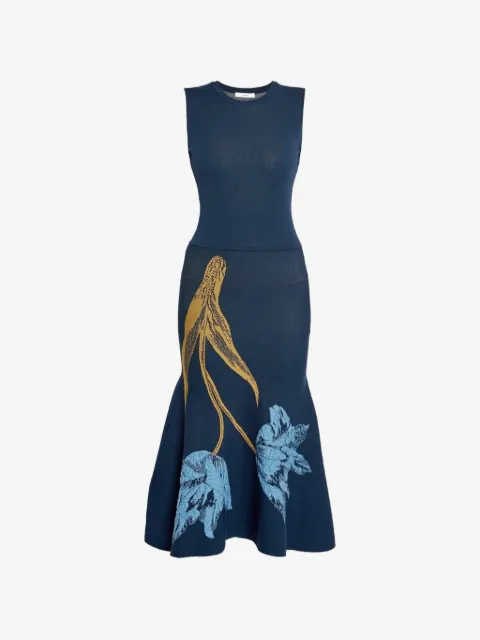 ERDEM Midi-jurk met bloemenprint