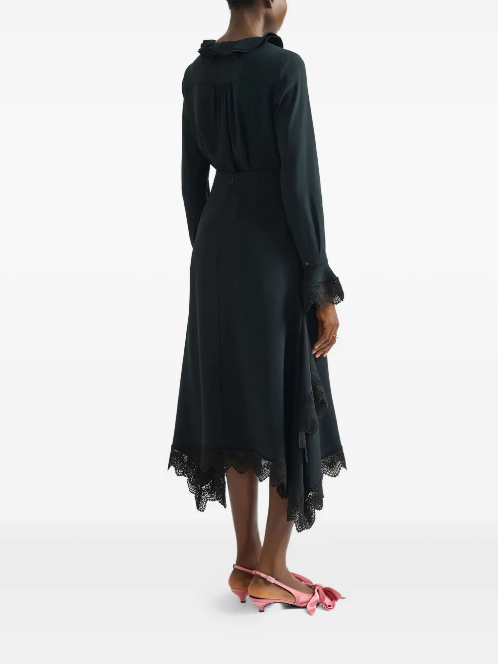 Erdem Chemise à Col Volanté - Noir 