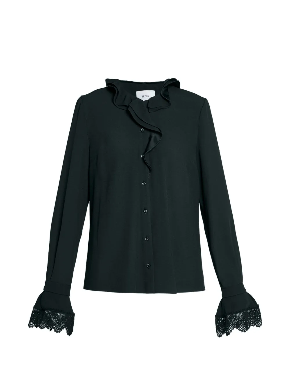 ERDEM ruffled-collar shirt - Nero