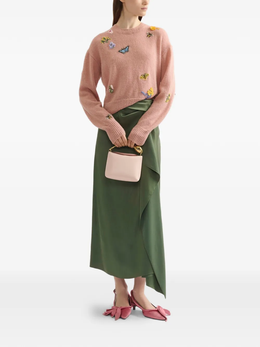  Erdem Crew-neck Embellished Sweater - Pink 