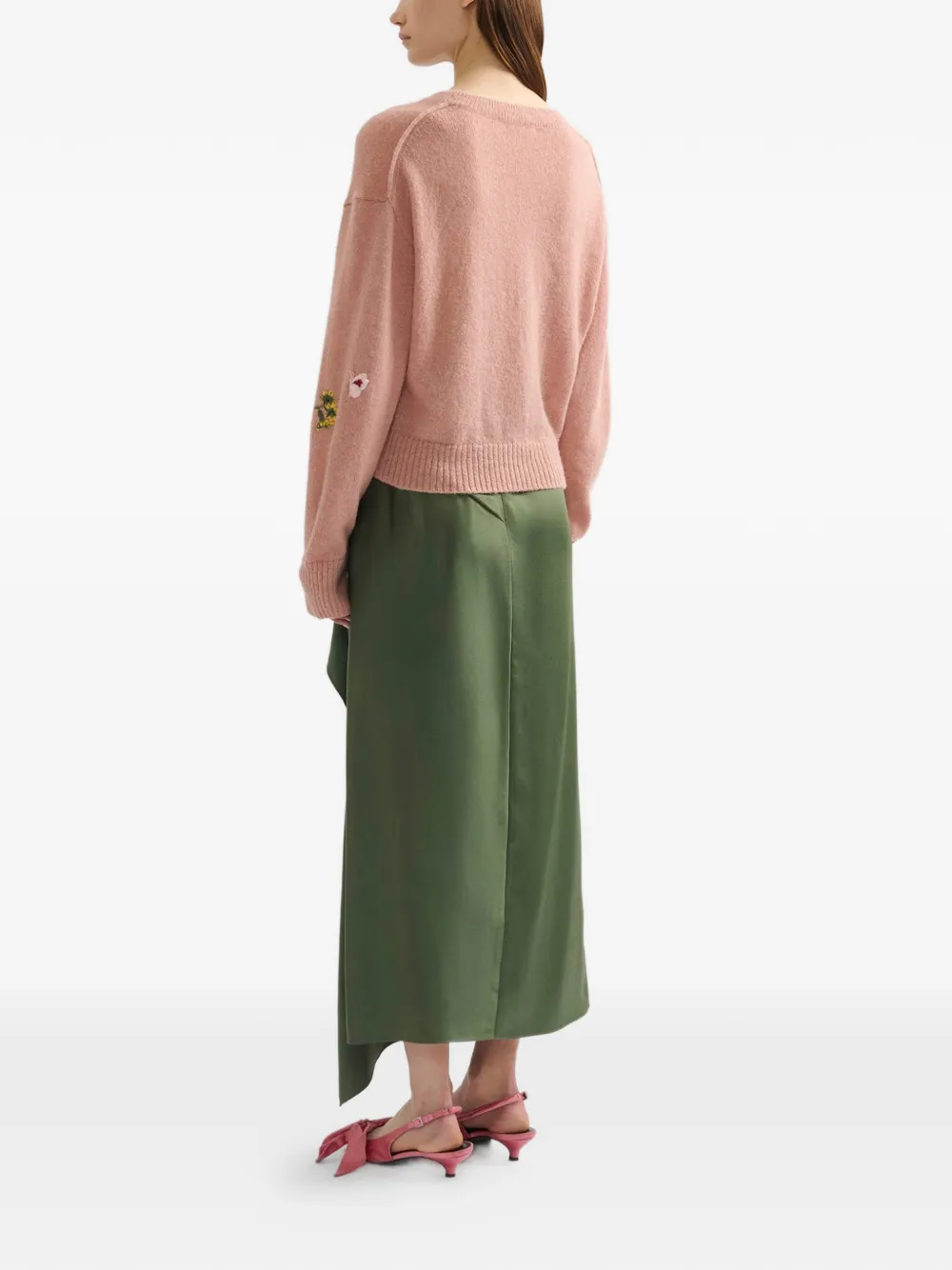  Erdem Crew-neck Embellished Sweater - Pink 
