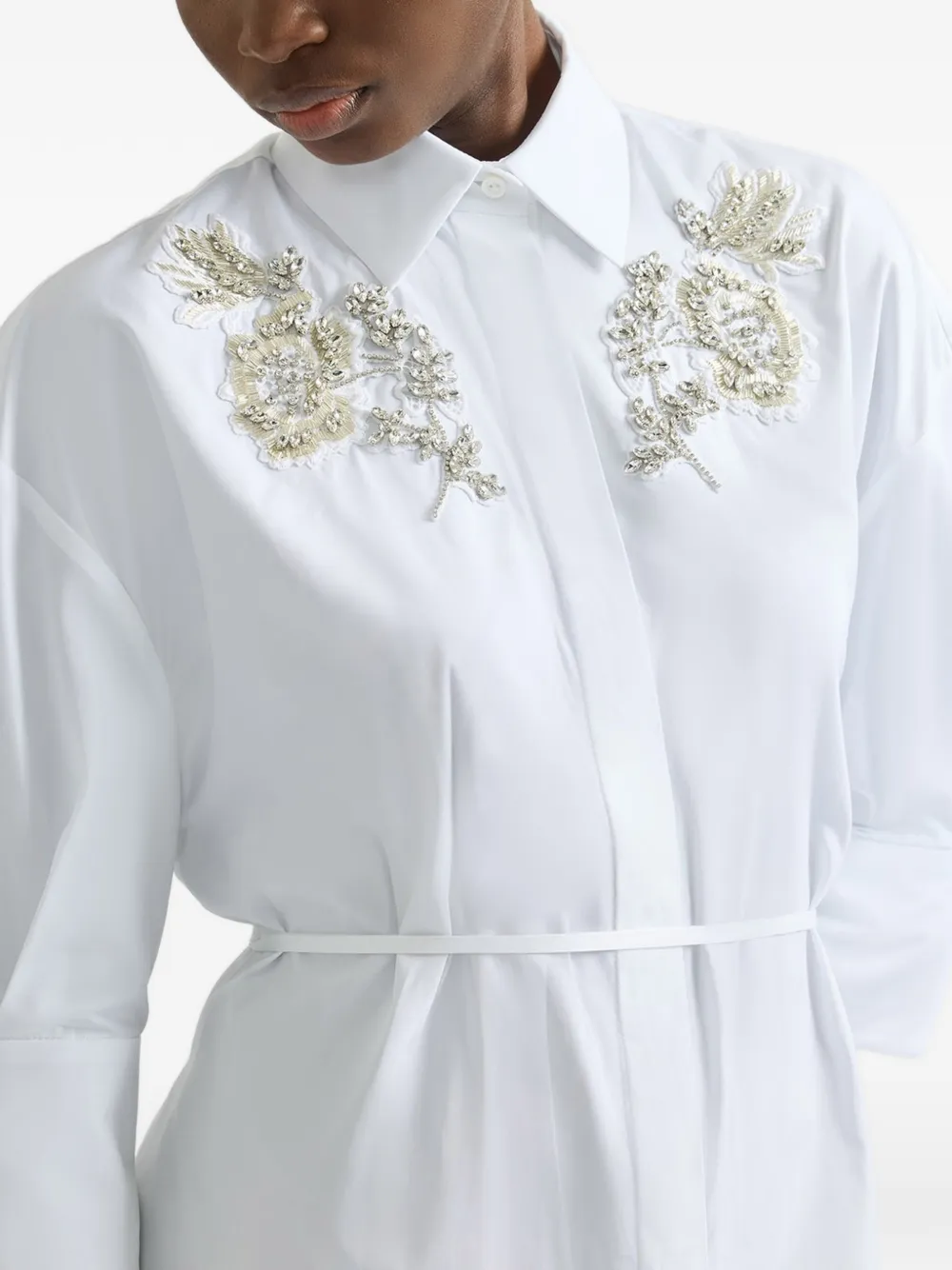 ERDEM Blousejurk met verfraaiing Wit