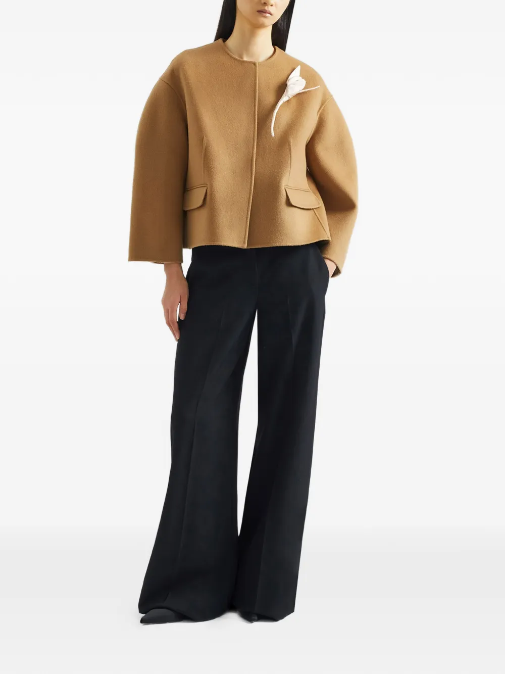  Erdem Tulip-brooch Jacket - Neutrals 