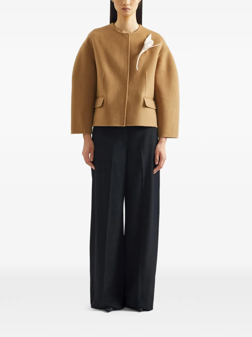  Erdem Tulip-brooch Jacket - Neutrals 