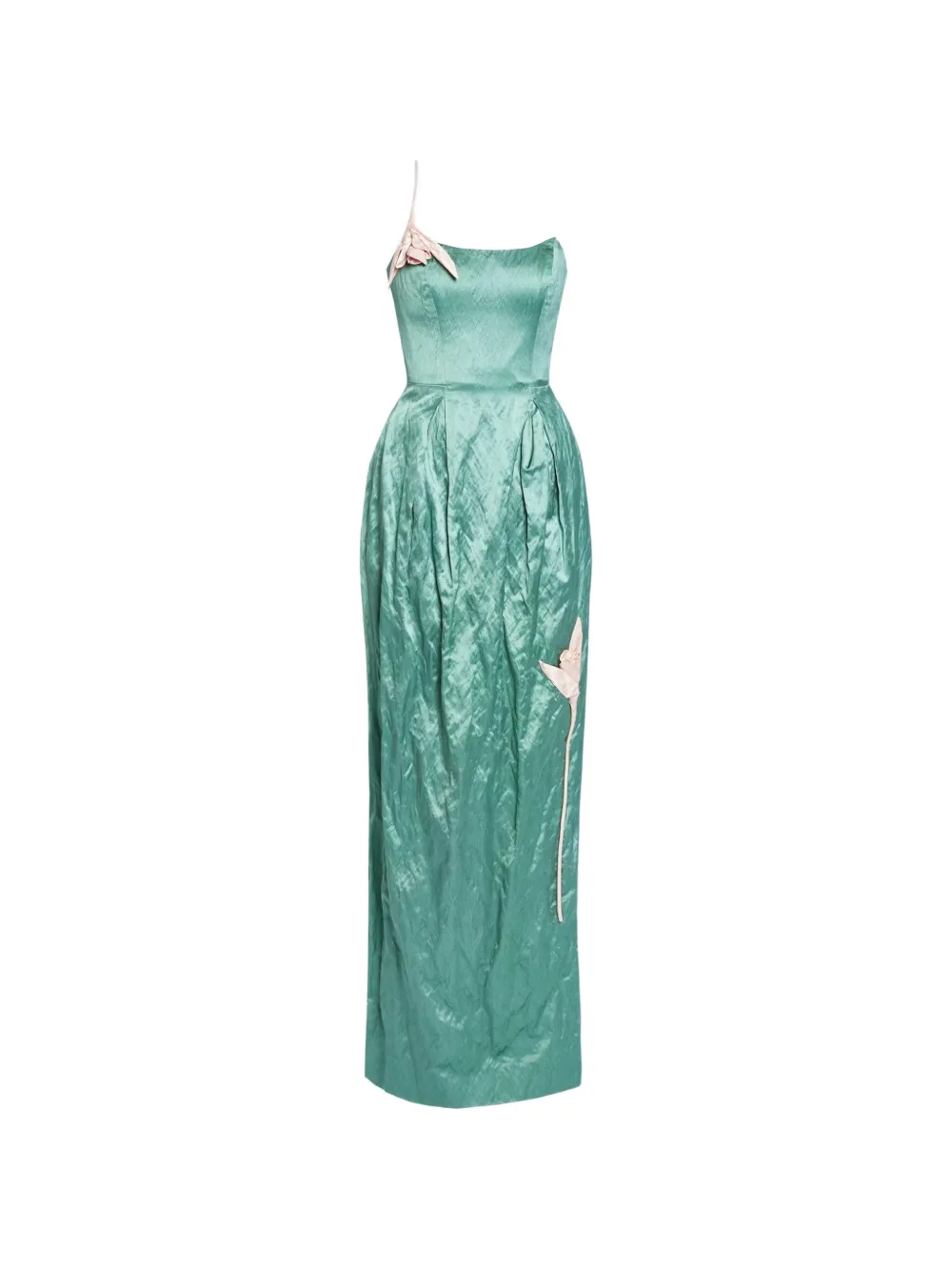 ERDEM tulip-embroidery gown - Verde