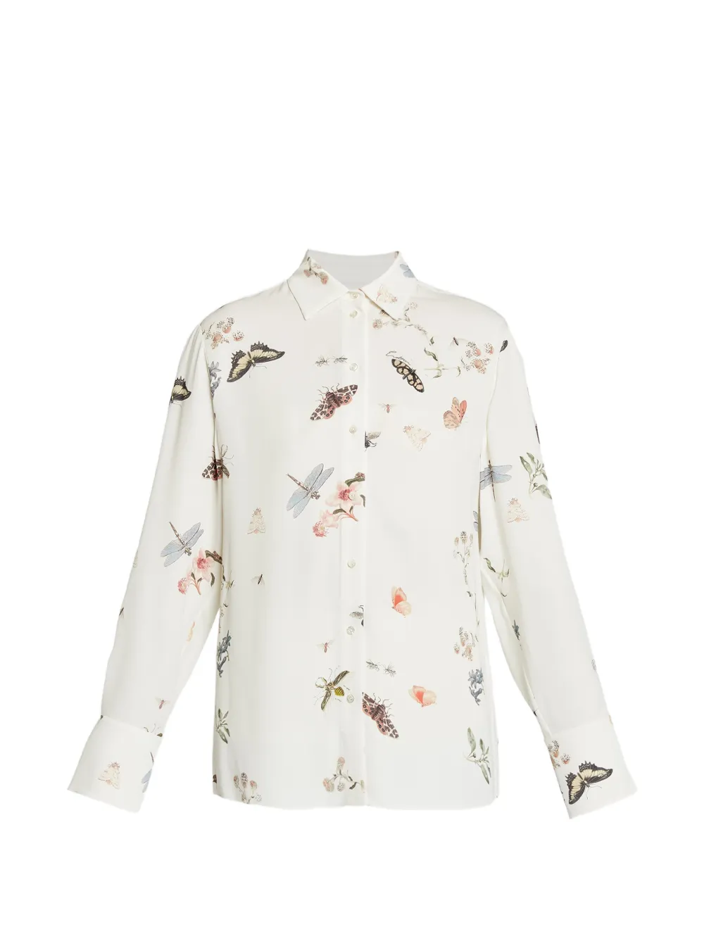 ERDEM long-sleeve floral-print shirt - Bianco