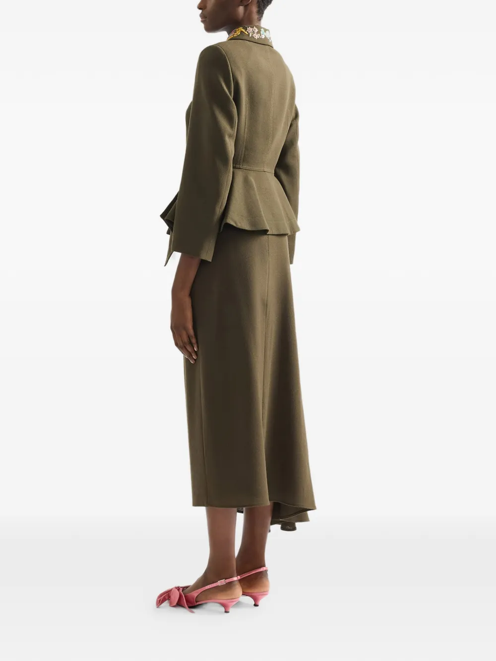  Erdem Draped Midi Skirt - Green 