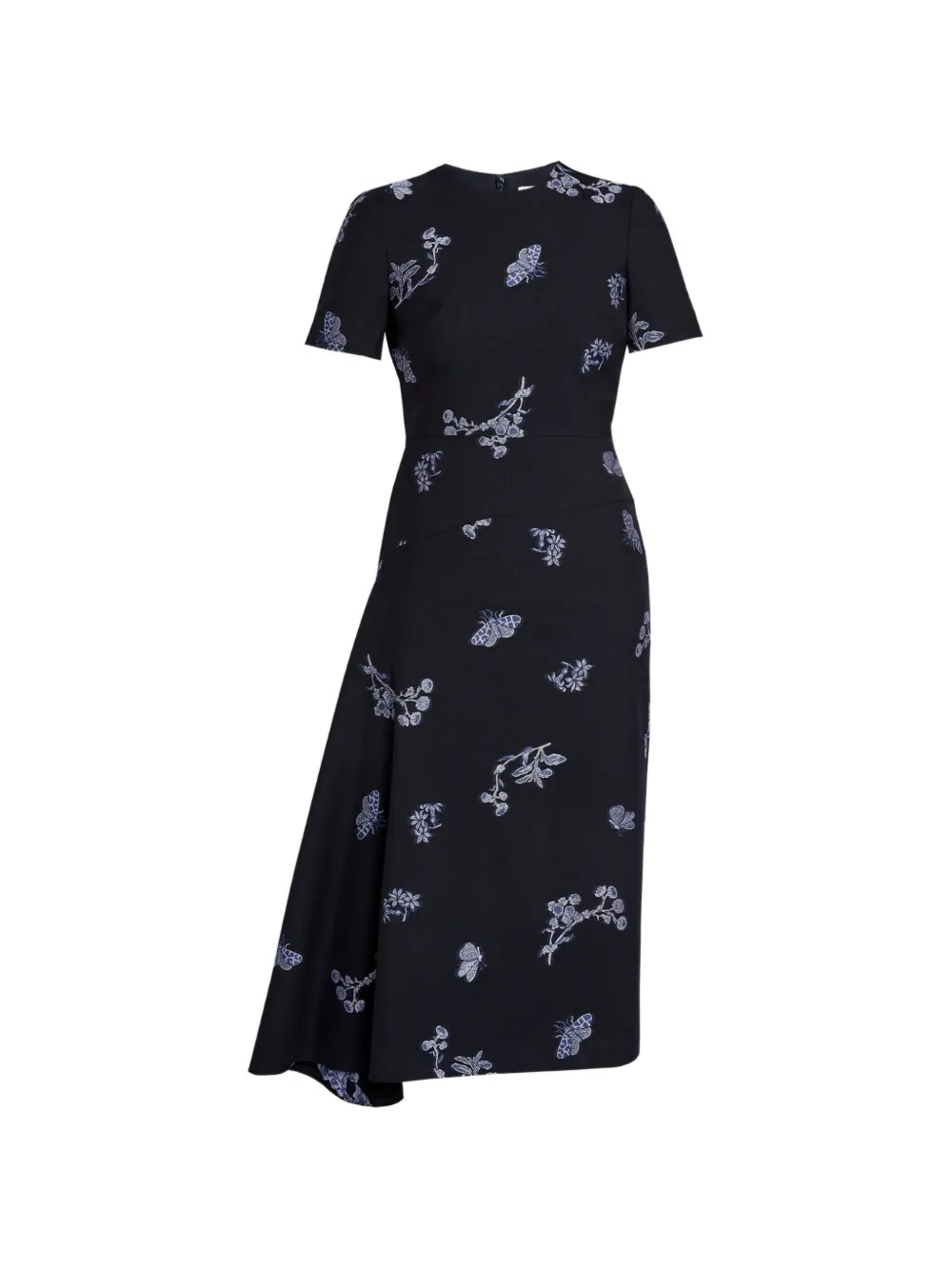 ERDEM draped floral midi dress - Blau