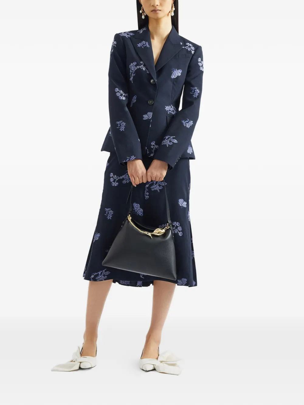  Erdem Floral Single-breasted Blazer - Blue 
