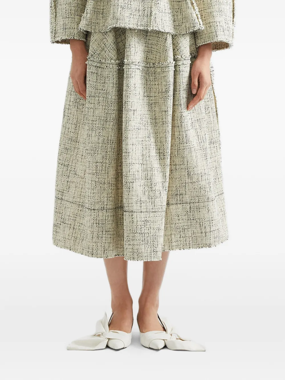 ERDEM ruffled midi skirt - Toni neutri