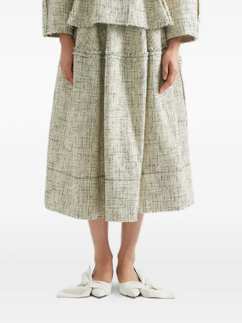 ERDEM falda midi con volantes