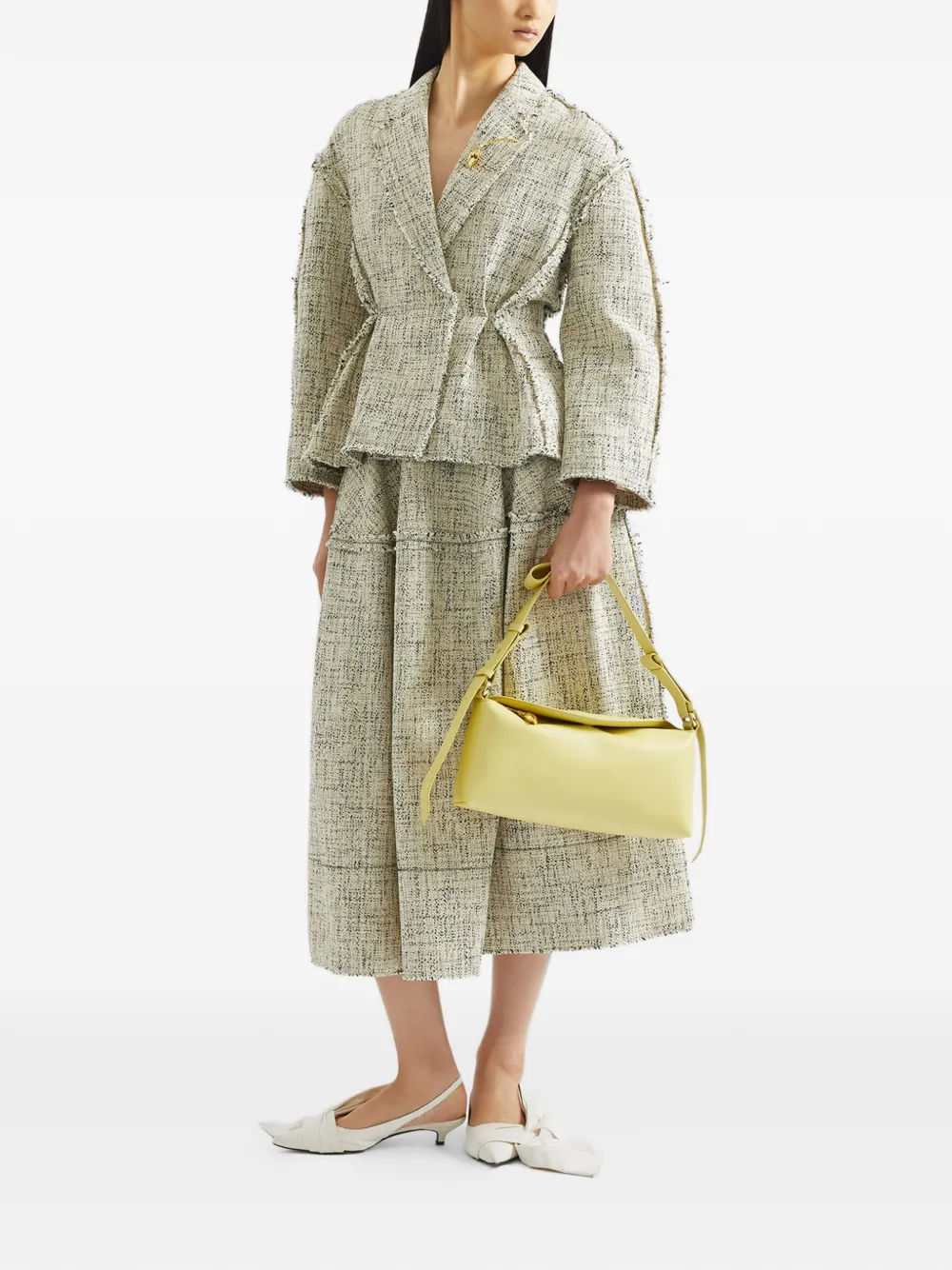 ERDEM Midi-rok met ruches Beige