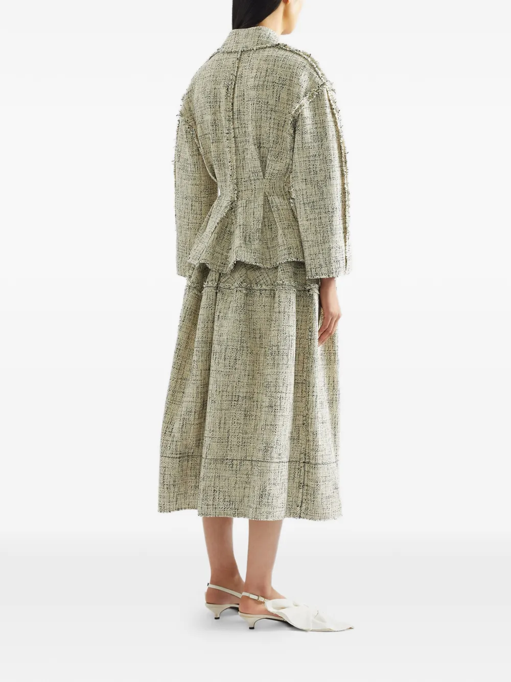 ERDEM Midi-rok met ruches Beige
