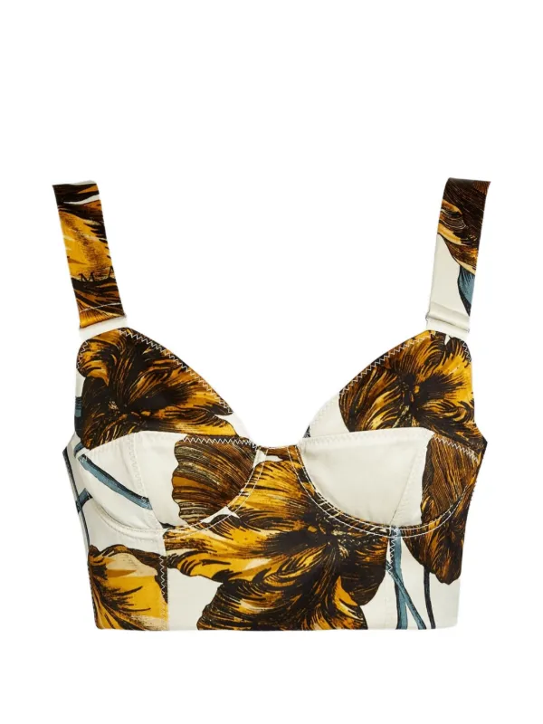 Erdem Duchess Cropped Tank Top in White