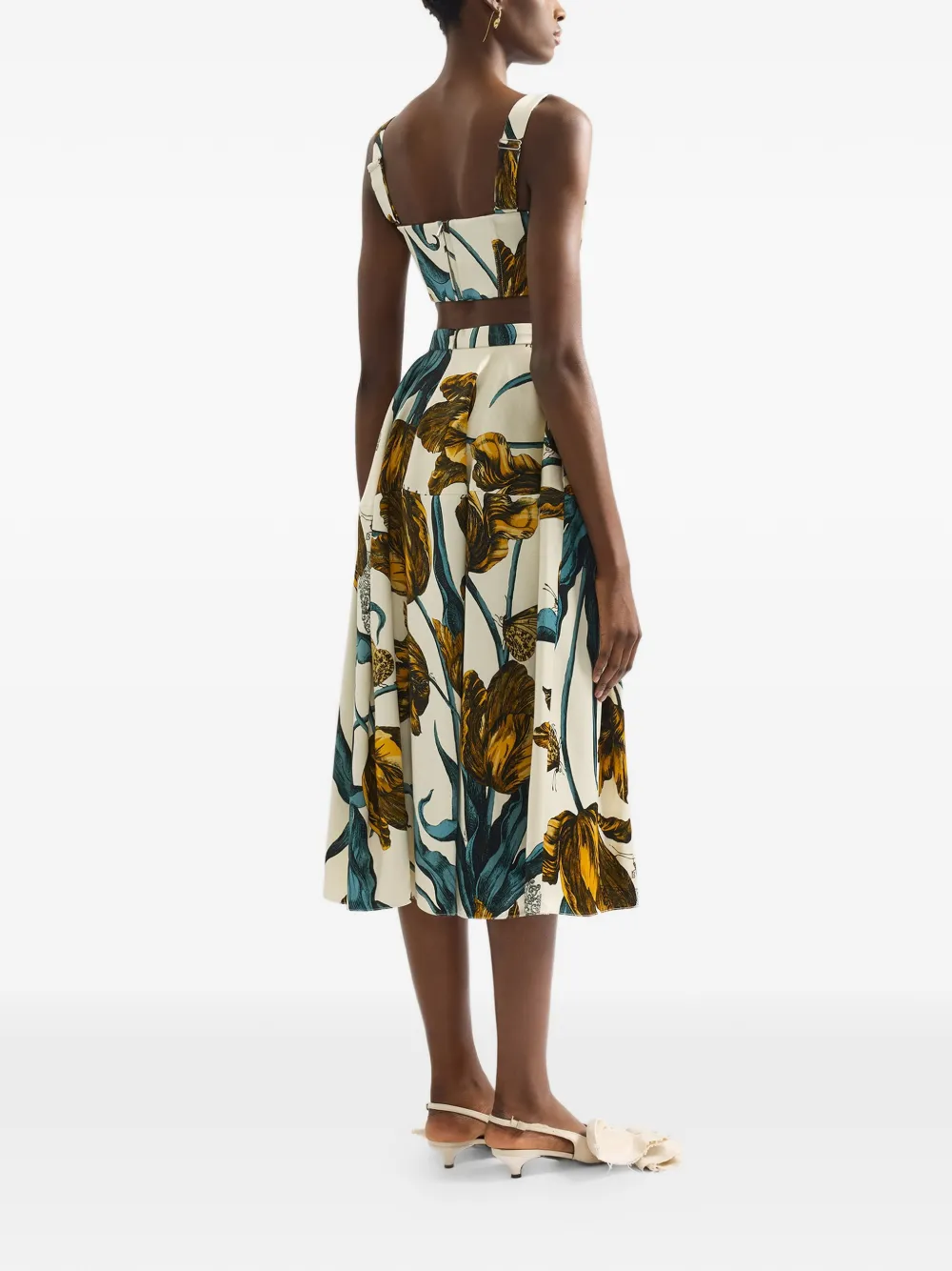 Erdem Duchess Cropped Tank Top in White, view 3