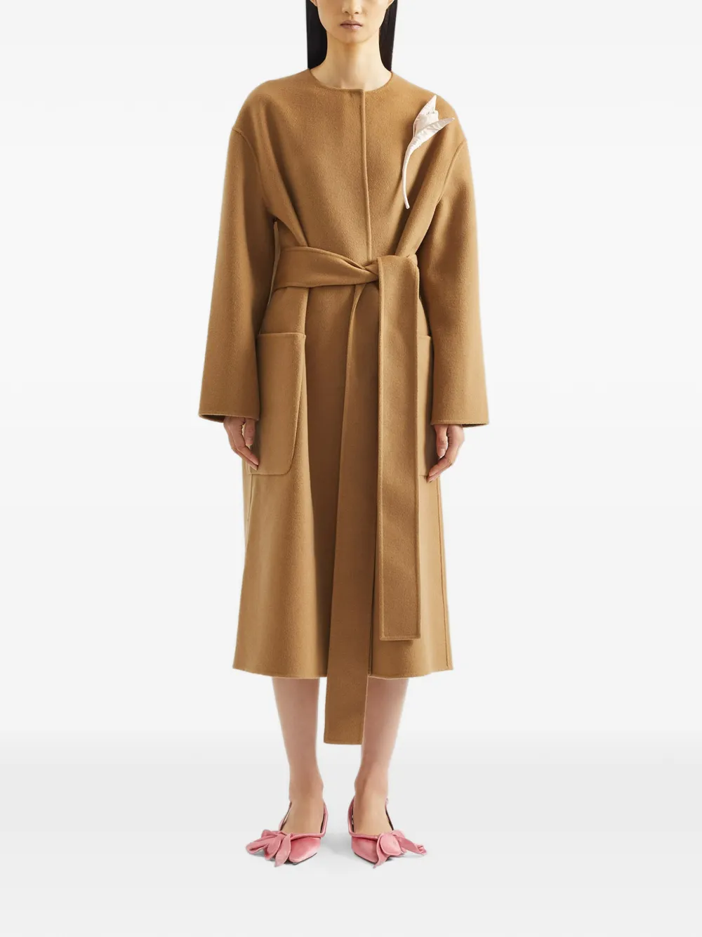  Erdem Belted Oversized Coat - Brown 