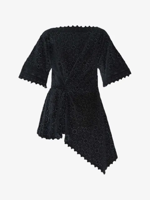 ERDEM top drapeado de manga corta