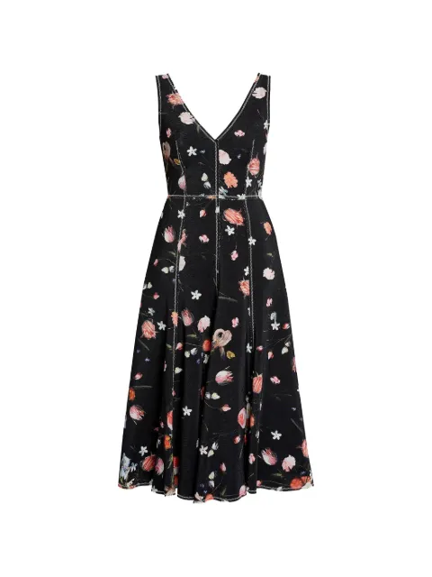 ERDEM sleeveless floral-print midi dress