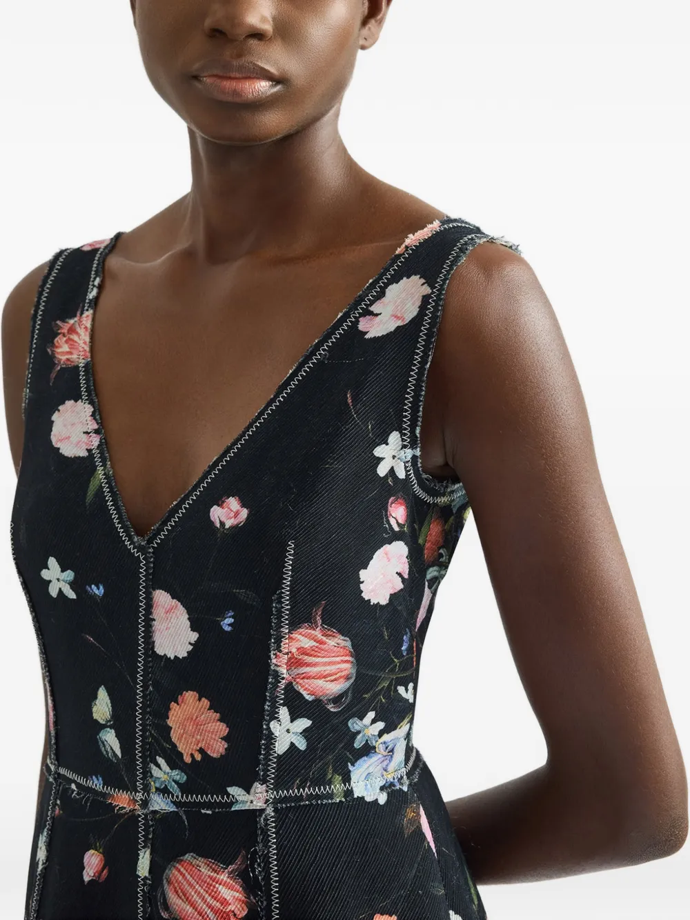 ERDEM Jurk met bloemenprint Zwart
