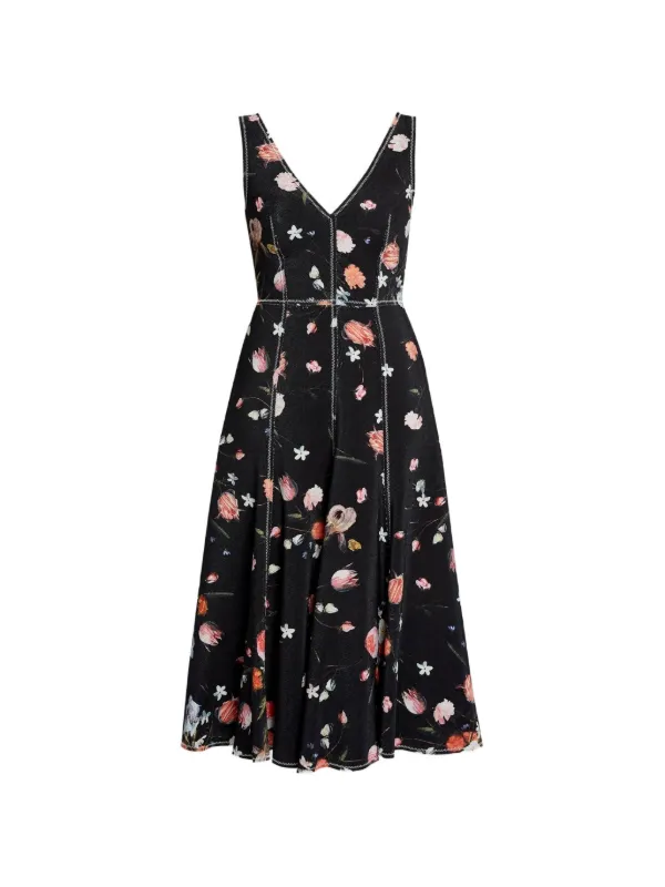 erdem black dress PRE FALL 2026, BY @ERDEM.MORALIOGLU, LOOK 21, Strapless corset dress in black Chantilly lace and ivory duchesse with deconstructed lace pleated skirt., Discover the new ERDEM collection, now available