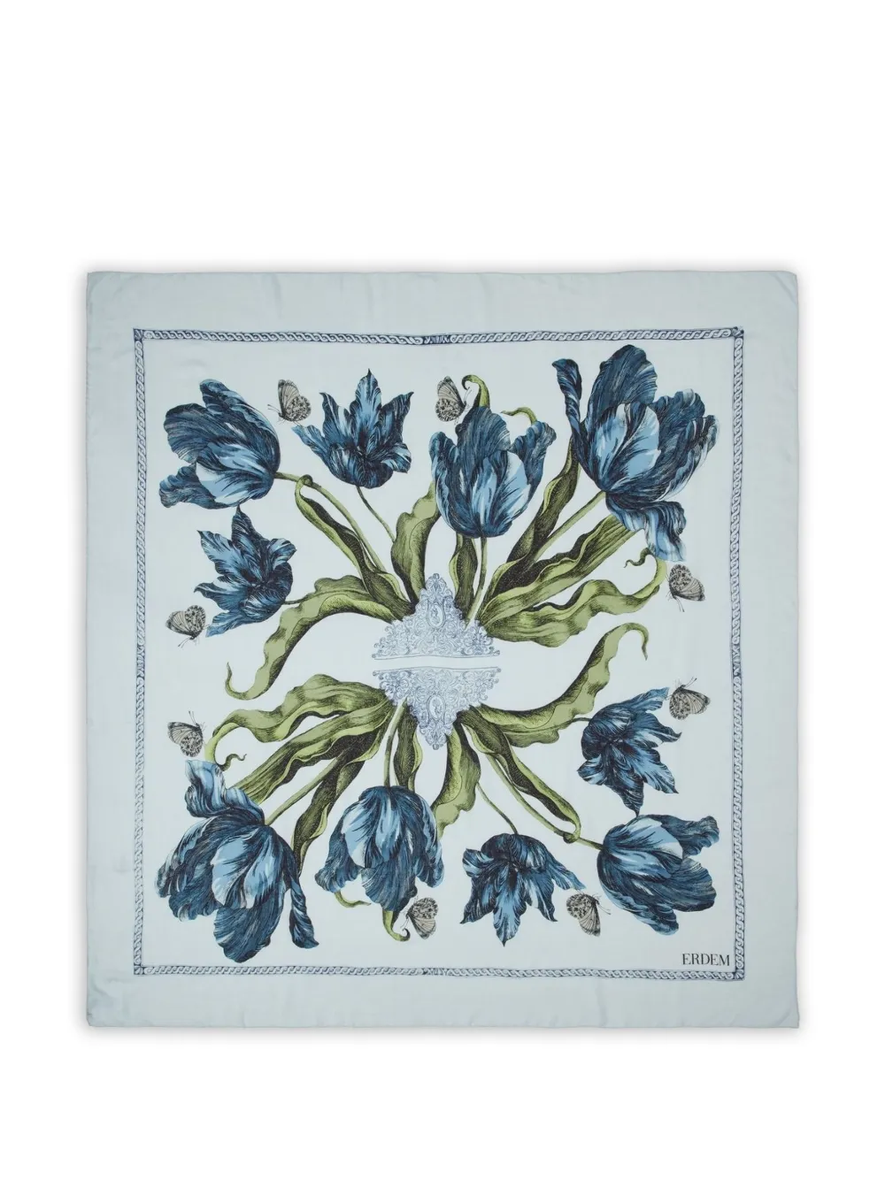 ERDEM tulip-print scarf - Blu