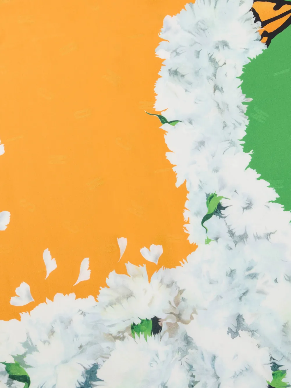  Moschino Fular Con Motivo Floral - Blanco 