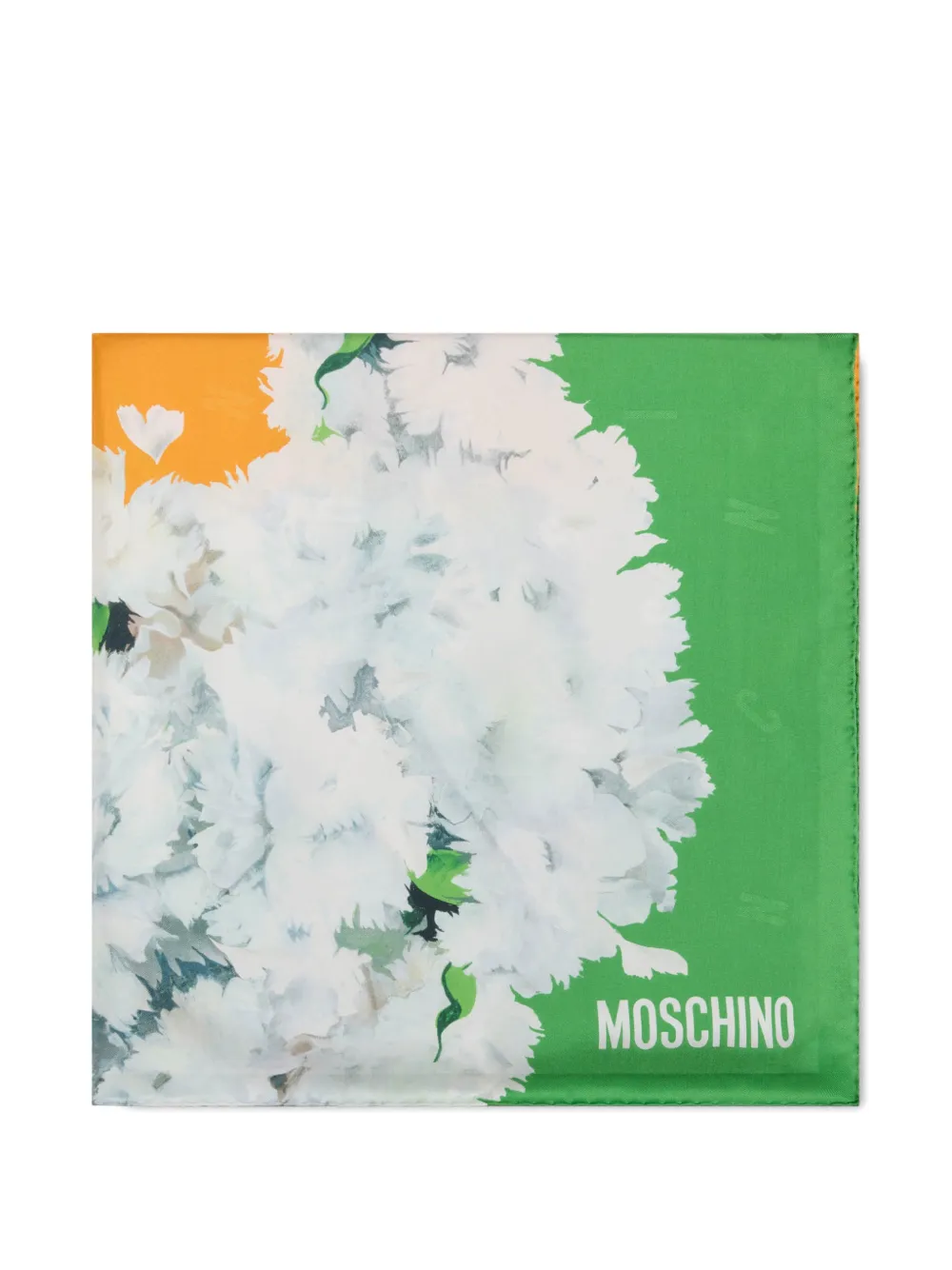  Moschino Fular Con Motivo Floral - Blanco 