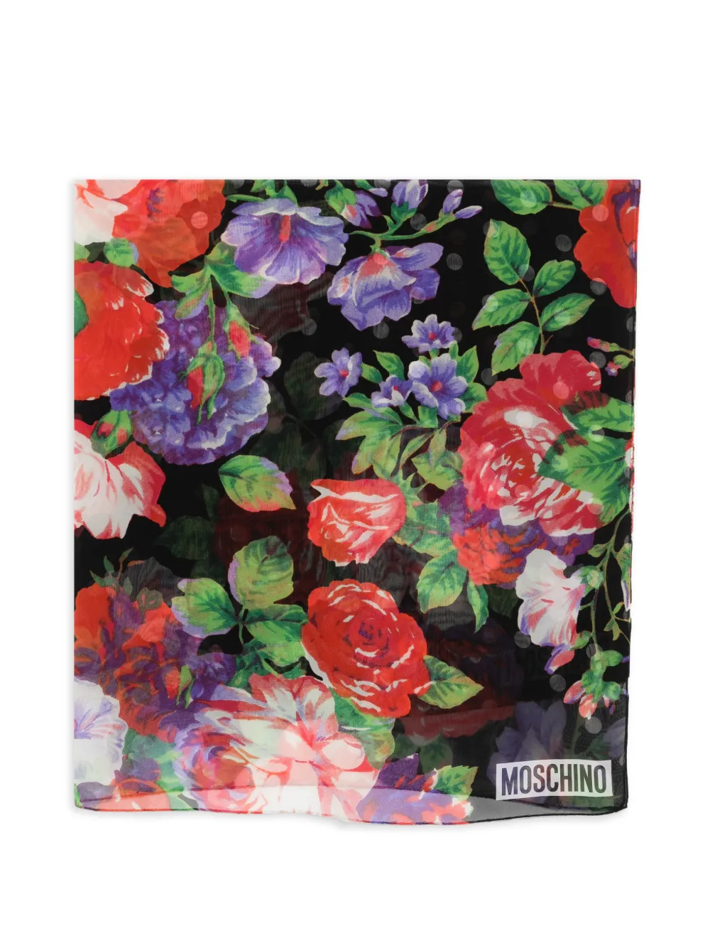Moschino - floral-print silk scarf - dames - zijde - Eén
