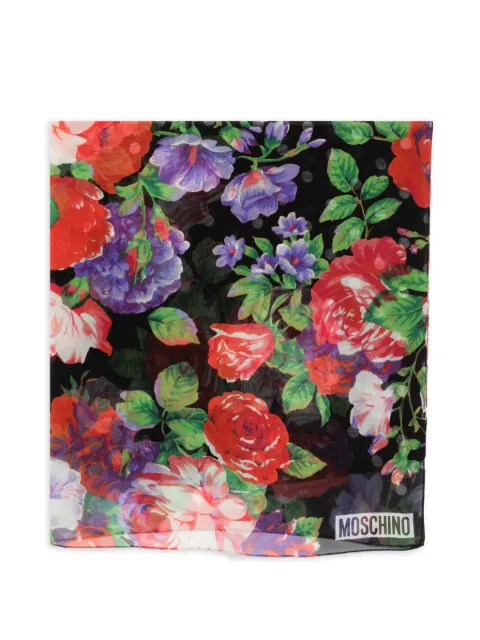 Moschino floral-print silk scarf