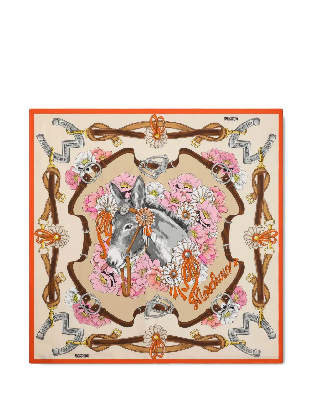 Moschino - floral-print scarf - dames - zijde - Eén