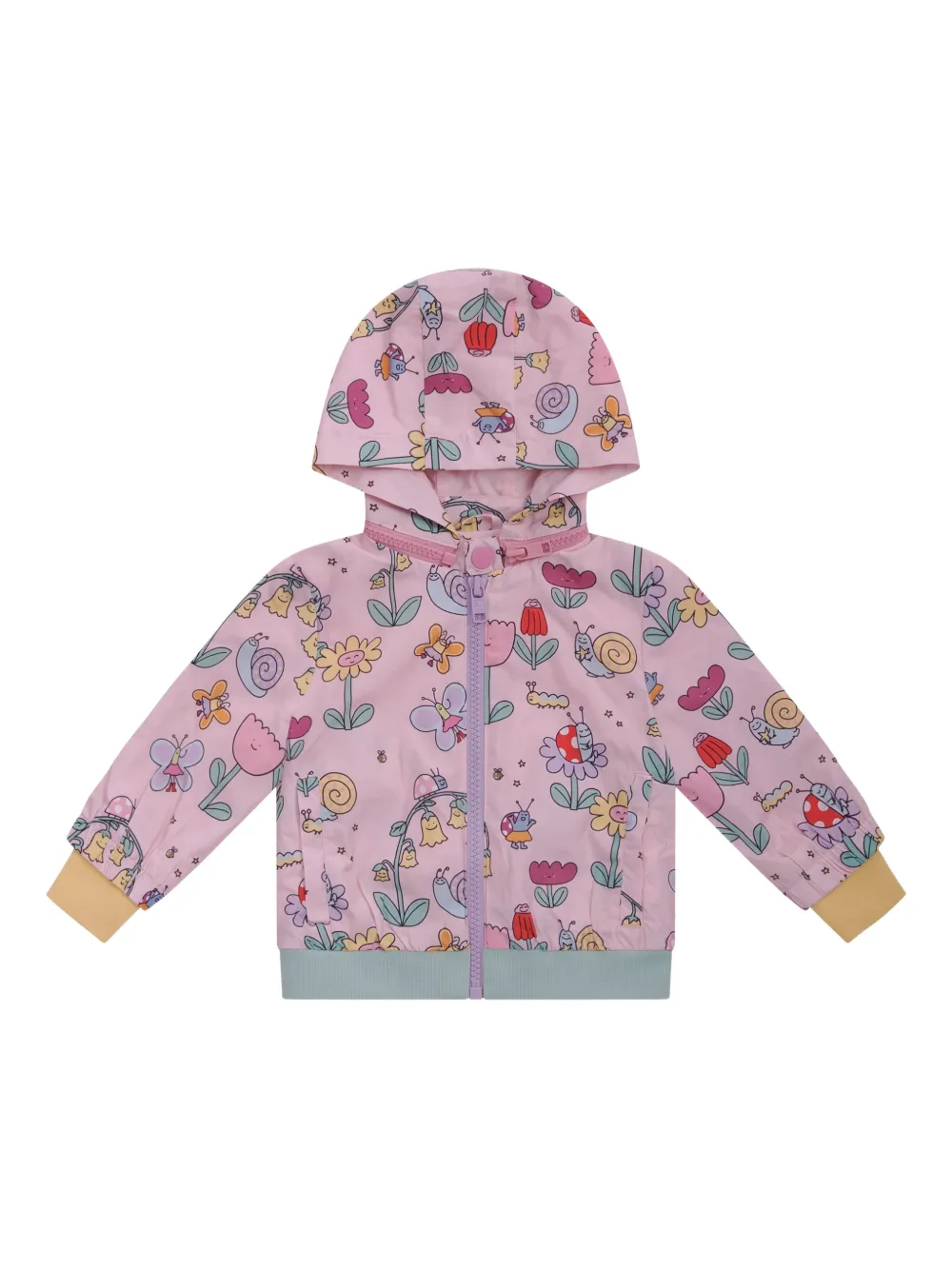 Stella McCartney Kids floral-print hooded rain jacket - Rosa