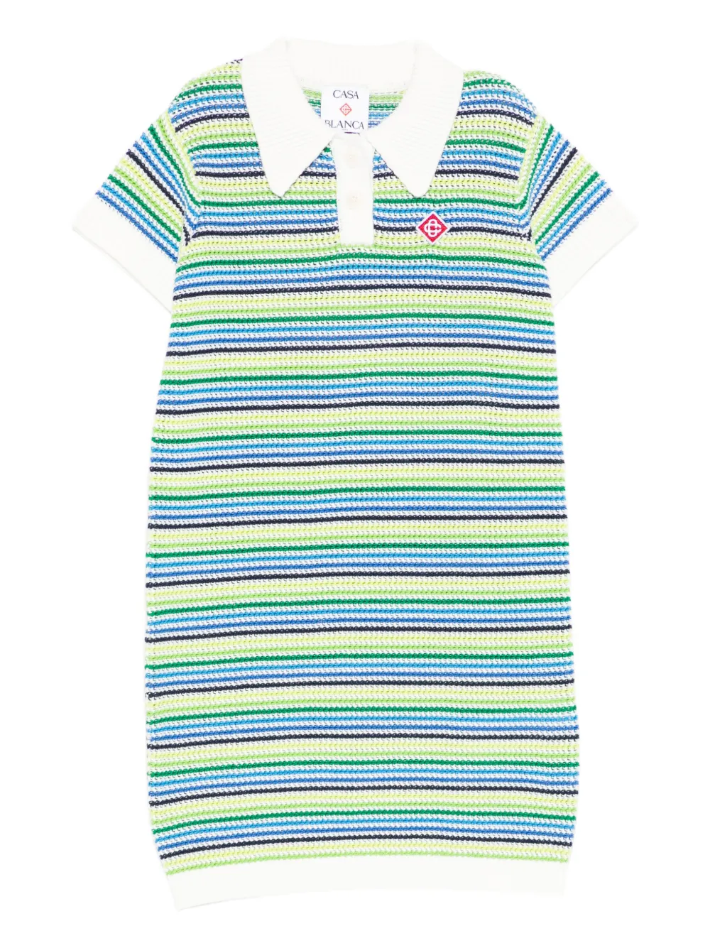 CASABLANCA KIDS striped polo dress - Verde