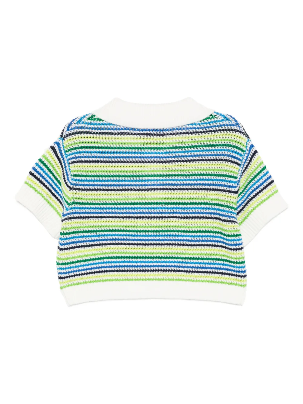  Casablanca Kids Striped Polo Shirt - Green 