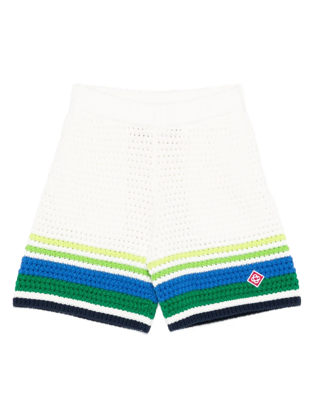 CASABLANCA KIDS stripe-detailed shorts - Bianco