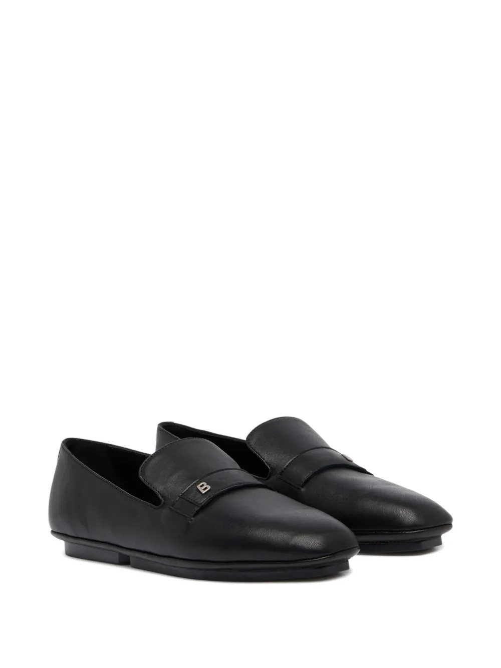 Bally Leren loafers met logo Zwart